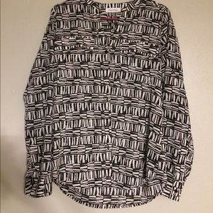 Calvin Klein Blouse Black and White Small